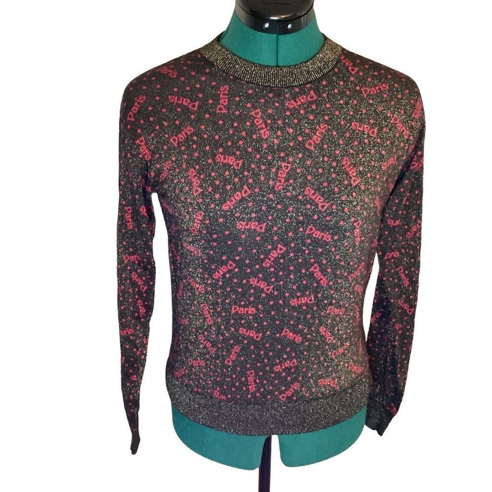 & other Stories Paris Pink Gold and Black Barbiecore Sweater size XS